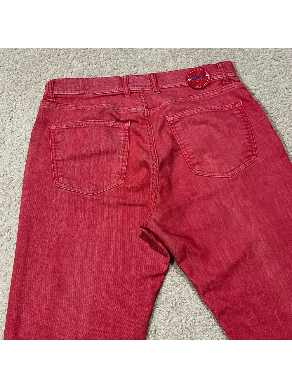 Kiton Mens Red Stretch Jeans Size 33